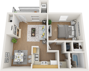 A2 - One Bedroom / One Bath - 640 Sq. Ft.*